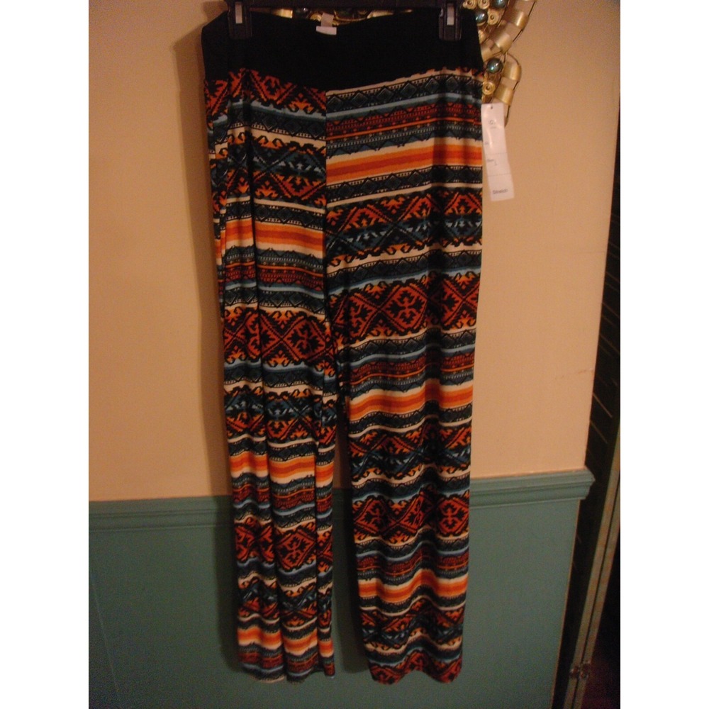 ICY fashion womens L multicolor loose leg comfy pants NWT‎